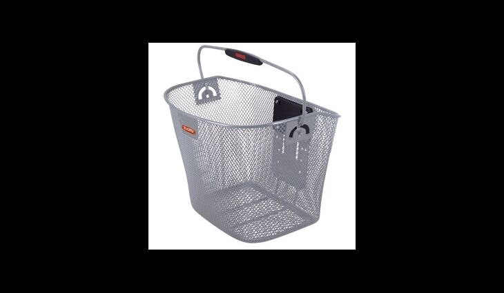 KLICKFIX Uni Korb vorne oval feinmaschig silber